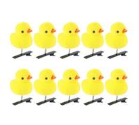 Clips de cheveux de canard jaune - 10pcs Ensemble en épingle à cheveux en peluche mignon | Accessoires de cheveux aux animaux doux pour les filles et les | Headswear Fun Cllip-On