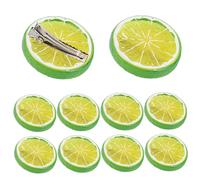 Clips de cheveux de fruits, pince à cheveux au citron 10pcs 2 pouces Clips fruits mignons et sucrés pour femmes et filles avec des accessoires tranche citron vert fort pour l'usure des dails