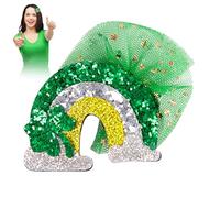Clips de cheveux de la Saint-Patricks pour les filles | Barrettes de cheveux en épingle à cheveux Shamrock | épingles à cheveux légers, Irish Day Green Gnome Top Hat Clip Clip pour les filles