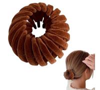 Clips de cheveux de nid d'oiseau extensible - Femmes Clip de pain à queue de cheval, fine épais bouclé | Velvet Trois rangées de fournitures de style de dents, fabricant de pun-pun pour fabriquer des