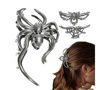 Clips de cheveux d'Halloween - Clip à griffe goth | Crilaw Creative Goth Metal Claw | 3 pièces décoratives SPOOKY SPIDER SKELETON CHILS Clips For Women Girls Fall Farty Cosplay Stage Performance Schoo