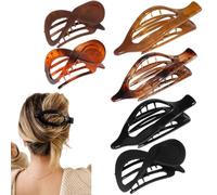 Clips de cheveux plats, pinces à cheveux plates pour femmes, 6 pièces Horizontal non glissant en épingle à cheveux Barrette Banana Clips, Accessoires de couvre-chefs vintage, coiffure pour la famille,