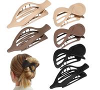 Clips de cheveux plats pour femmes, clips à griffe plate - 6 pièces sans glissement en épingle à cheveux Barrette Banana Clips Hairgrips - Coiffure à cheveux vintage confortable pour femmes, petite am