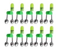Clips de Cloches de Pêche, 10 Indicateur de Pêche Alarme Appât de Poisson, Alarme Ring Fishing Bite, LED Night Pêche Alarme, Alarme Bit Lumineux Appât Alarme Lumière Twin Bells Clip Alerter