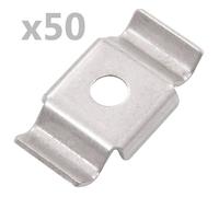Clips de clôture en papillon - VIDAXL - 50 pcs - Acier inoxydable - 50x27 mm - Argent - Facile à fixer