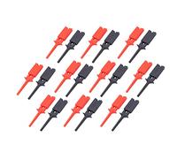 Clips de Crochet de Test Plats Sondes de Test Électriques à Ressort Légères pour Test de Circuit Alimentation Multimètre Laiton Nickelé ABS 20 Pièces Rouge Noir