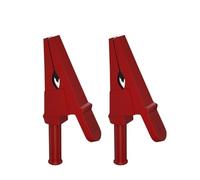 Clips de crocodile,Crocodile lourd, Lot de 12 pinces crocodiles métalliques isolées de 4 mm, multicolores, for cordons de test électriques à monter soi-même(2 Red)