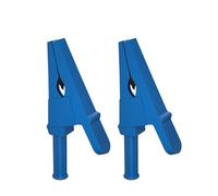Clips de crocodile,Crocodile lourd, Lot de 12 pinces crocodiles métalliques isolées de 4 mm, multicolores, for cordons de test électriques à monter soi-même(2 Blue)