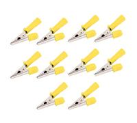 Clips de en laiton isolés 10pcs 4 mm socket 10 mm ouverture 20A J.60046 pour les clips de test électrique (Jaune)