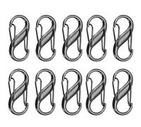 Clips de fermeture éclair Clips de fermeture à glissière antivol, 150 pièces, Clip remplacement, dissuasion contre le vol, double ouverture, mousqueton verrouillage for sac dos(Black)