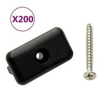 Clips de fixation et vis 200 pcs Plastique et inox 304 Noir G