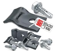 Clips de fixation grillage rigide 30x20 mm en U, lot de 100 pièces