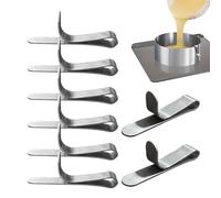 Clips De Fixation Pour Anneau À Gâteau - Pinces Réglables Télescopiques Pâtisserie | Accessoires Moule Dessert Cercle Mousse | Lot 8 Pièces Argenté Professionnel Cuisine | Acier Inoxydable