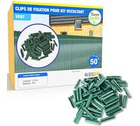 TERRE JARDIN - Clips de Fixation pour Brise Vue, Vert, Lot de 50 - Clips de Fixation Occultant - - Vert