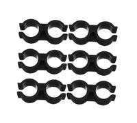 Clips de fixation pour tubes, lot de 6 colliers doubles en polymère, noir | Équipez votre atelier ou jardin avec ces 6 fixations en plastique à usage multiple pour une organisation rationnelle.