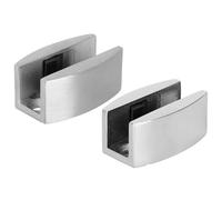 Clips de fixation pour verre, Stainless Steel 304 Glass Clamps Silver Pack Of 2 For Glass Sliding Door Floor Guide