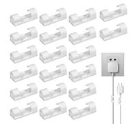 Clips De Gestion Des Câbles - 20 Supports De Cordon Adhésifs, Organisation Des Fils De Bureau Sans Perçage, Serre-Câbles À Coller Pour Câbles Usb Ethernet, Souris, Clavier, Organisateur De Bureau Prat