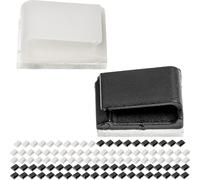 Clips de Gestion des Câbles Autocollants,100 Pièces,Noir + Blanc,Câble jusqu'à Ø 10 mm,Organisation Cable pour TV,PC,Laptop et Cables de chargement,Attache Câbles,Serre-Câbles,Sangles câbles