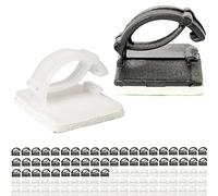 Clips de Gestion des Câbles Autocollants, 100 Pièces, Noir + Blanc, Câble jusqu'à Ø 10 mm, Organisation Cable pour TV, PC, Laptop et Cables de chargement, Attache Câbles, Serre-Câbles, Sangles câbles
