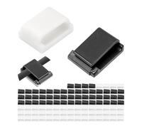Clips de Gestion des Câbles Autocollants, 100 Pièces, Noir + Blanc, Câble jusqu'à Ø 10 mm, Organisation Cable pour TV, PC, Laptop et Cables de chargement, Attache Câbles, Serre-Câbles, Sangles câbles