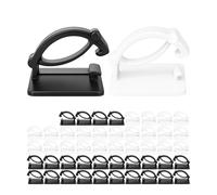 Clips de Gestion des Câbles Autocollants, 50 Pièces, Noir + Blanc, Câble jusqu'à Ø 10 mm, Organisation Cable pour TV, PC, Laptop et Cables de chargement, Attache Câbles, Serre-Câbles, Sangles câbles