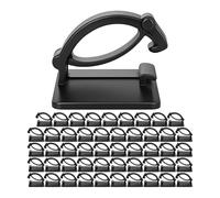 Clips de Gestion des Câbles Autocollants, 50 Pièces, Noir, Câble jusqu'à Ø 10 mm, Organisation Cable pour TV, PC, Laptop, Lan et Cables de chargement, Attache Câbles, Serre-Câbles, Sangles de câbles