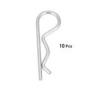 Clips de goupille fendue de type B 10 pièces goupilles de retenue plaquées zinc pinces à ressort épingle à cheveux pour machines de support hydraulique utilisation industrielle (3,5*75 mm (10 pièces))