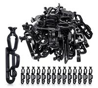 Clips de Gouttière de Noël, Clips de Lumière de Noël, Crochets de Gouttière Tout Usage Compatible avec C9, C7, C6 pour Toit Extérieur, Bardeaux, Ligne de Faîtage (Noir, 25 Pièces)