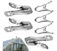 Clips de Jardin Pinces à Serre - Pince de Jardin de Jardinage, Ensemble de Clips de Jardin en Métal Robuste avec Construction en Acier Inoxydable Pour Fixer La Grille, Le Film De Serre Et Les