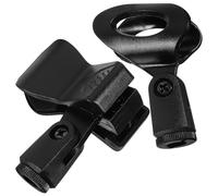 Clips de Microphone à Ressort Universels en Plastique Noir, 2 Pièces