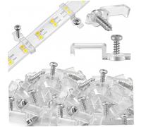 Clips de montage de bande LED 100 pièces fixation sécurisée et étanche avec vis d'un côté 10mm large