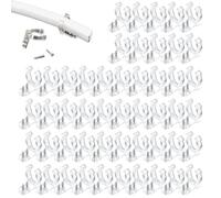 Clips de montage de lumière corde, porte-éclairage à LED 50pcs avec 100 pcs Vis Invisible Clear PC Mountting pour les lumières Noël extérieures, pont, brique, LED
