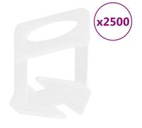 vidaXL Clips de nivellement de carreaux – Système de nivellement de carrelage, 2500 pièces, 2 mm