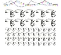 Clips de Noël - 50 pièces de crochets antidérapants robustes, crochet léger robuste avec bandes adhésives imperméables | Attaches résistantes aux intempéries pour lumières de Noël, corde, pat