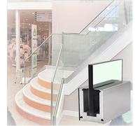 Clips de panneau en aluminium et verre pour collier de serrage de balustrade de 12 à 20 mm, supports de base de rail de pont d'escalier, montage intégré/sol/latéral, 300 cm - Solution élégante