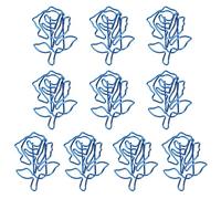 Clips de papier en forme de rose Kaisudiap, pour l'ordre du jour du carnet de signets, pages d'étiquette Blue Iron, 10 pcs, organisateur de papeterie décorative