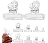 Clips de papier en plastique 10pcs, mini-fonctions de fichiers multifonctionnement Clear, 5 tailles Réutilisables Pinces Hackle Holding Tools pour les cartes postales, les photos, le fichier babil