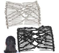 Clips de peigne, Double Hair Pobs Diaposentés pour les femmes, 2pcs Stretch Polded Clips, accessoires de cheveux bricolage 3x3, 7 pouces pour les femmes filles féminines