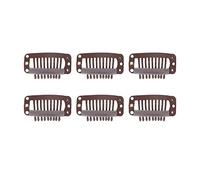 Clips de Perruque, 40pcs 9 Dents en Acier Inoxydable Clips de Perruque de Coiffure 32 Mm pour Extensions de Cheveux pour les et le Tissage des Cheveux (MEDIUM BROWN)