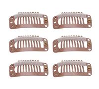 Clips de Perruque en Acier Inoxydable 40 Pi ces 32 mm 9 Dents pour Extensions Capillaires et Tissage Couleur Brun Clair