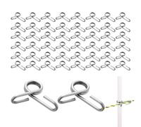 Clips De Poteau De Clôture | 50 Pièces En Acier Inoxydable - Clip pour tige,Pour Gestion Des Pâturages Agricoles, Enclos Pour Bétail, Bovins, Jardin Extérieur Et Serre