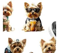 Clips de pour grille d'aération - Lot de 4 désodorisants pour voiture, motif chien en acrylique 2D, portable, distributeur de absorbant les odeurs, décoratif, léger, agré
