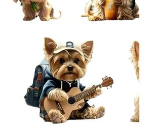 Clips De Rafraîchisseur D'Air Pour Ventilation Automobile | 2D Forme de Chien en Acrylique Parfum Solide,4 Pièces Diffuseur De Ventilation Pour Véhicule - Pour Bureau Intérieur Maison Camion Remorque