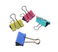 Clips de reliure 25 mm, 4 pinces métalliques colorées | For le tri des documents et la classification efficace des fichiers