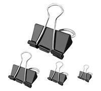 Clips de reliure en métal noir, 5 pièces, 25mm, fournitures bureau | Pinces à ressort élastiques for le tri des fichiers et des documents(41mm)