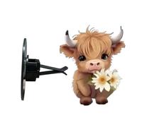 Clips de rémunération d'air de voiture - Mignon Highland Cow Diffuseur pour véhicules | Conception acrylique 2D avec parfum de parfum Clip d'aromathérapie pour berline Truck Minivan Auto Intér