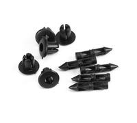Clips de Rivets en Plastique Attaches Robustes pour Garniture de Moto de Voiture Noir 100 Pièces