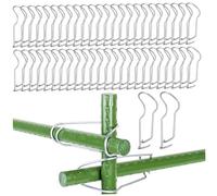 Clips de Support pour Plantes en Acier Inoxydable, 50 pièces, Boucles de Connexion universelles en Treillis pour Cannes Bambou et piquets Jardin, Formation et Montage sécurisés des Plantes