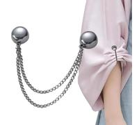 Clips de vêtements - Clip à boutons métalliques de 4,53 pouces pour accessoires de mode, design multi-fonctionnel avec chaîne, épingle à vêtements pour écharpe, manche, taille, alimentation, voyage, e