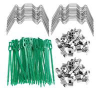 Clips de Vitrage Serre: 50 Clips de Verre de Serre en Forme de W en Acier Inoxydable + 50 Pinces Clips de Chevauchement Z, Clips pour Vitre Serre en Verre, Clips de Fixation pour Verre de Serre